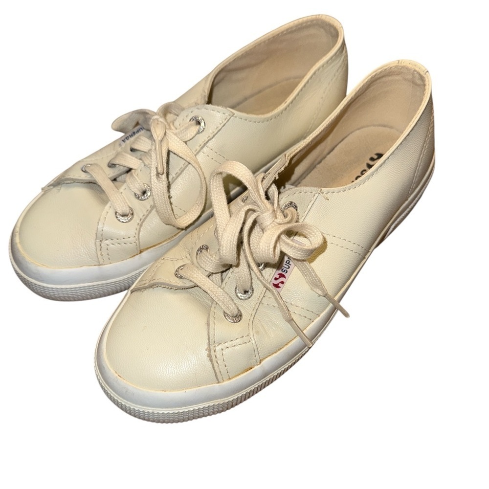 Superga Women's Off-White Canvas Sneakers - Picture 5 of 7